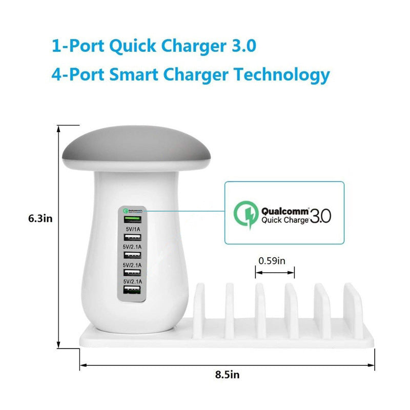 2 In 1 Multifunction Mushroom Lamp & Charger