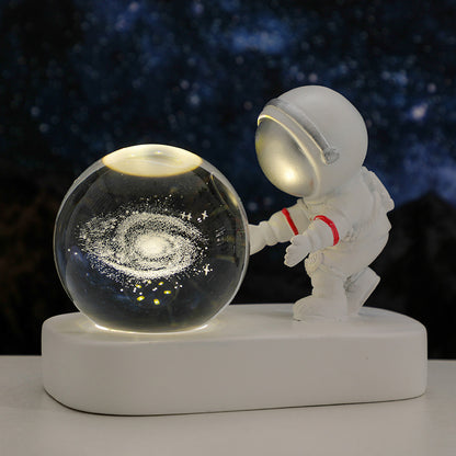 Glowing Planetary Galaxy Astronaut Crystal Ball