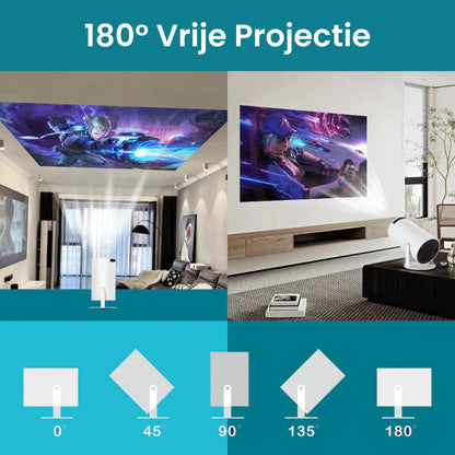 Smart Portable 4K Projector with 180° Rotation