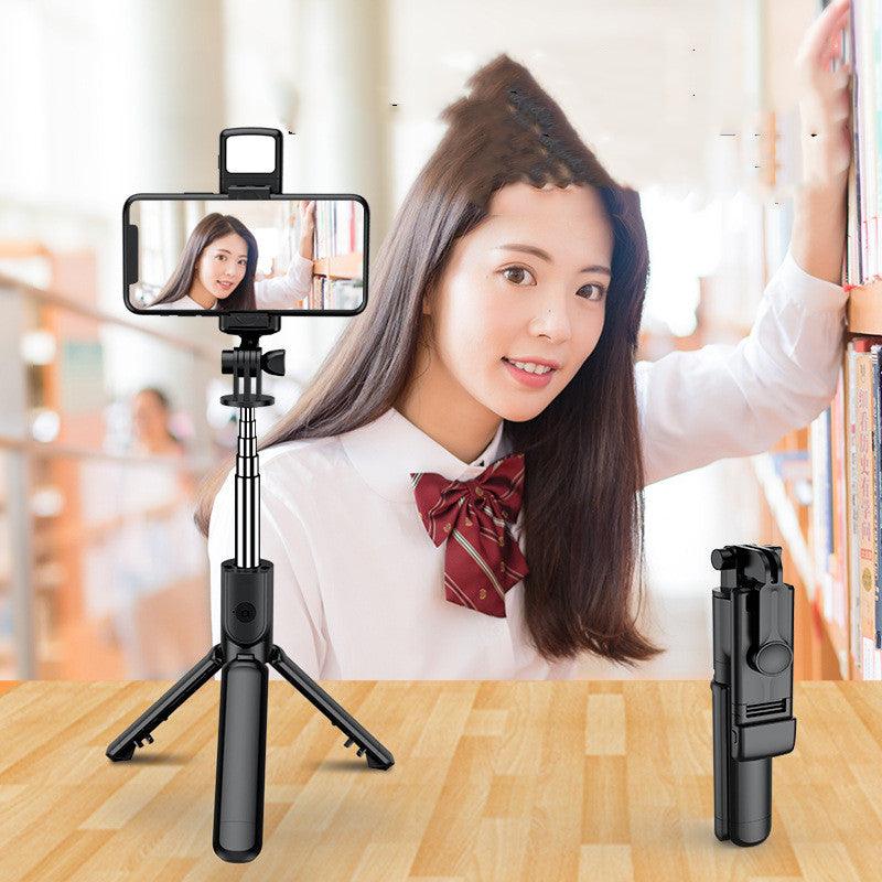 Compatible with Apple, Mobile Phone Selfie Stick Bluetooth Integrated Video Camera Bracket Telescopic Live Tripod Phone Stand For Phone Accessorie - Concept Gadgets