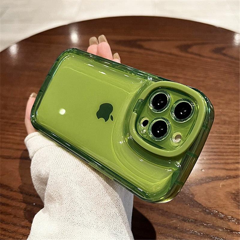 Invisible Folding Holder Camera Lens Ring Stand Transparent Phone Case - Concept Gadgets