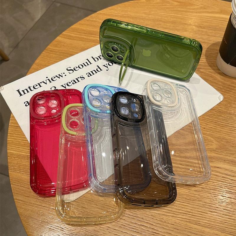 Invisible Folding Holder Camera Lens Ring Stand Transparent Phone Case - Concept Gadgets