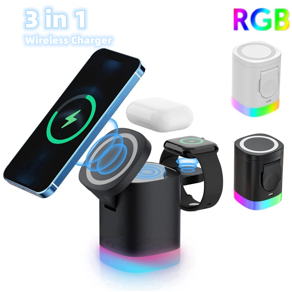 RGB 4 In 1 Magnetic Wireless Fast Charger